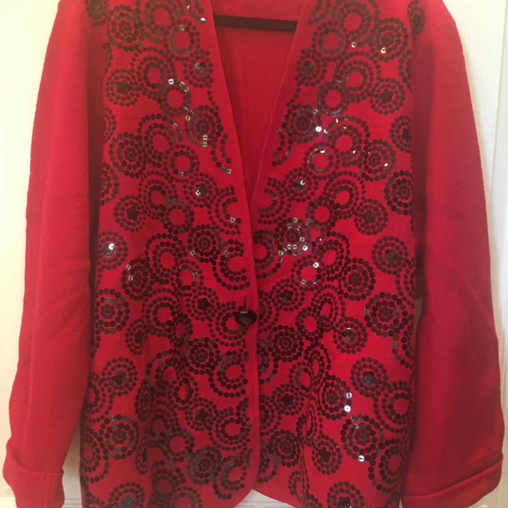 Beautiful Red and Black Wool Sweater Jones NY 3x